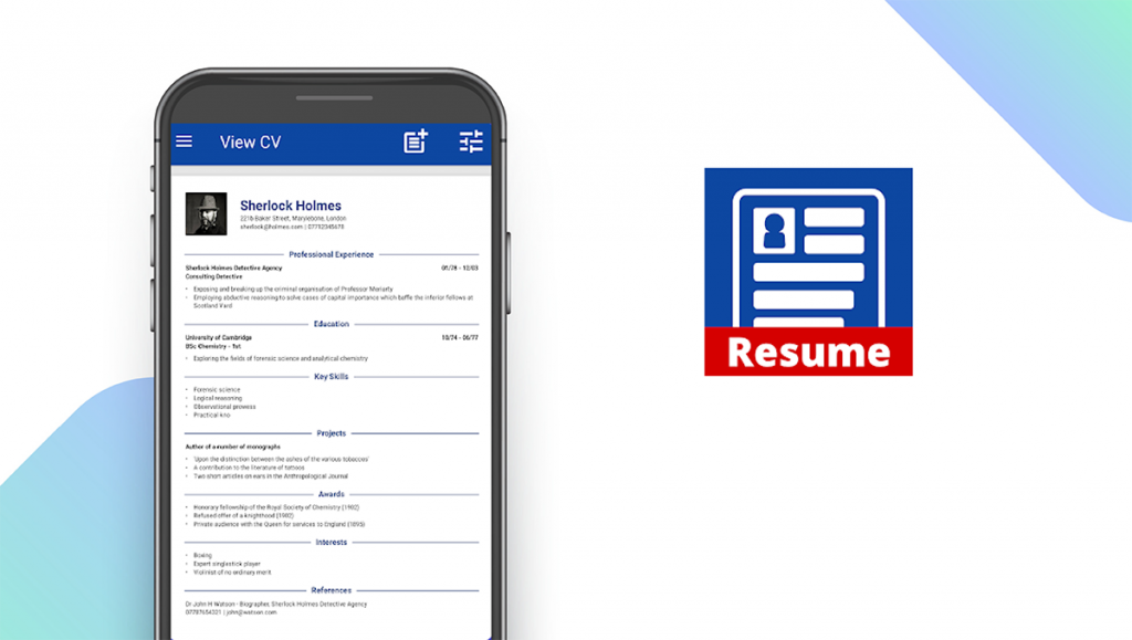 Fonctionnalité de l'application CV Engineer