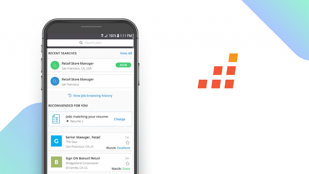 Fonctionnalité de l'application LiveCareer