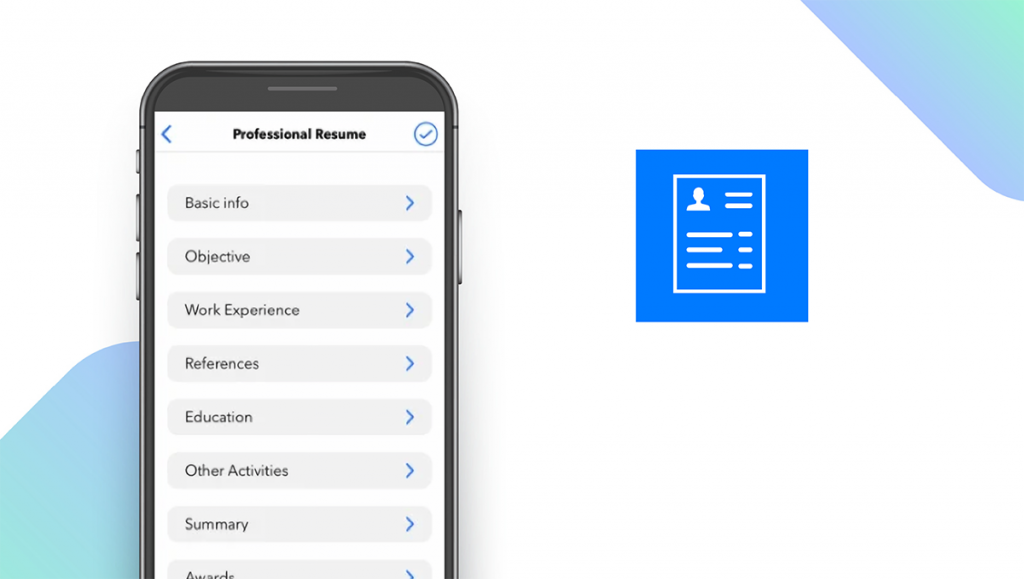 Resume Builder App feature