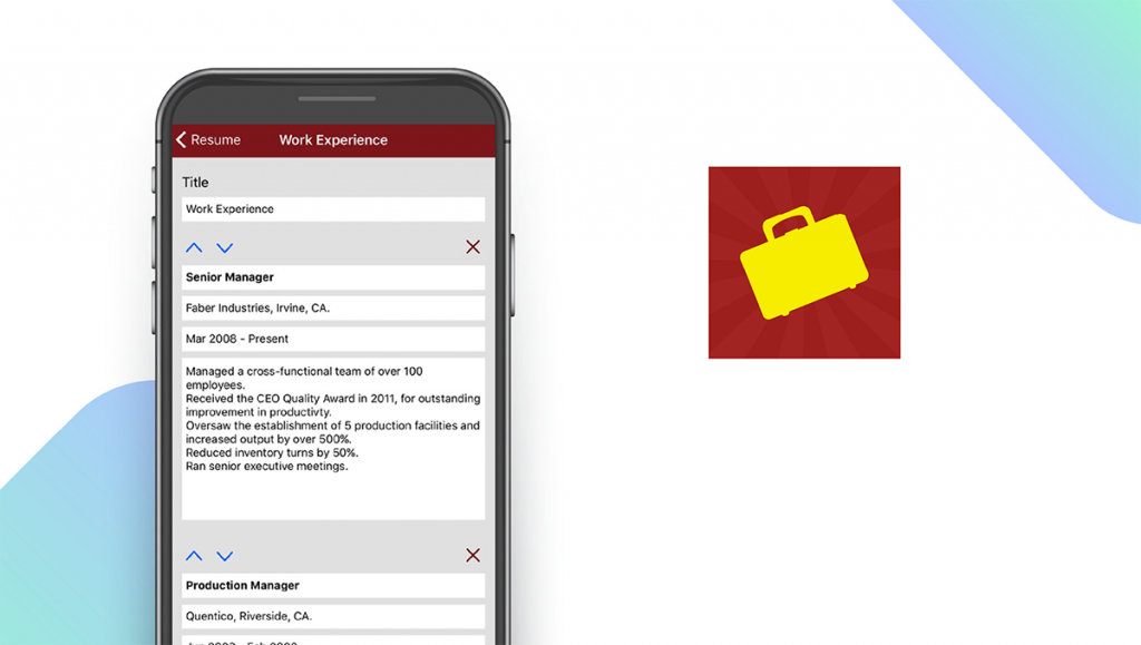 Resume Star 2: Fonctionnalité de l'application Pro CV Designer
