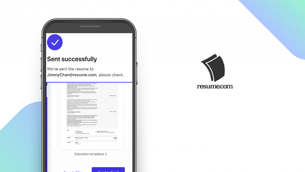 Resume.com App feature