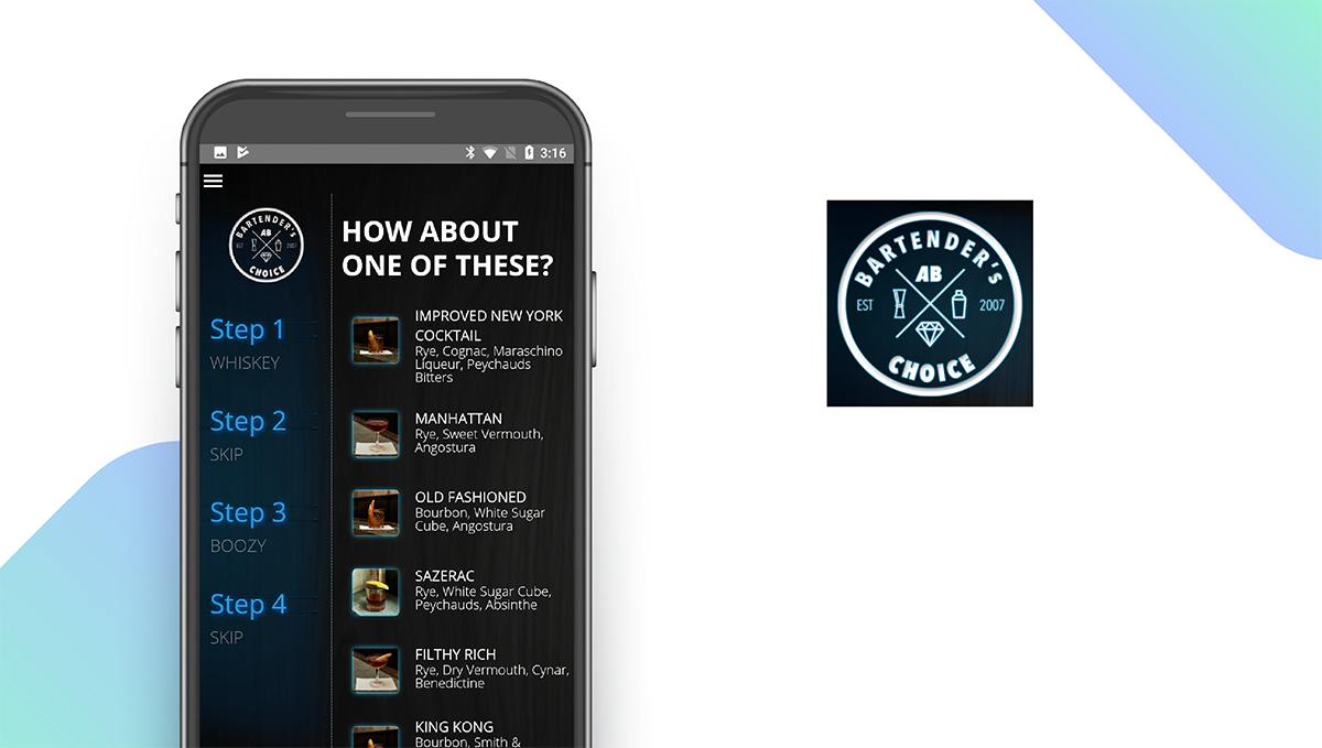 Bartender's Choice App feature