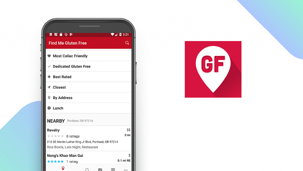 Find Me Gluten Free App feature