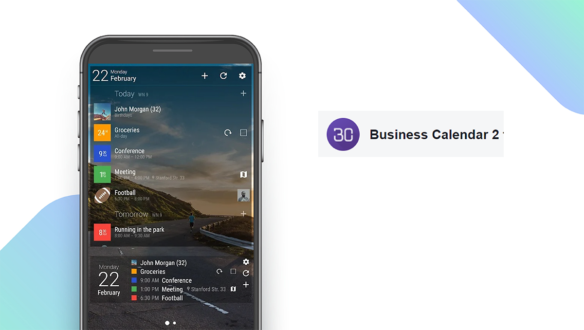 Business Calendar 2 App feature
