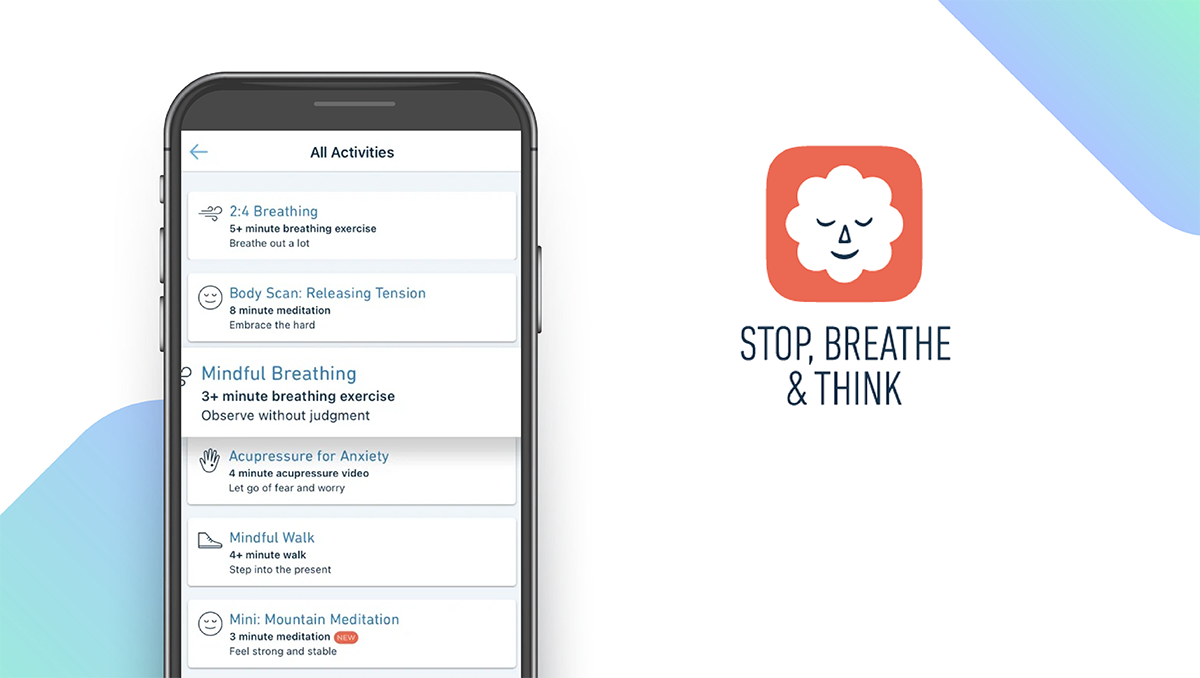Stop Breathe Think App feature
