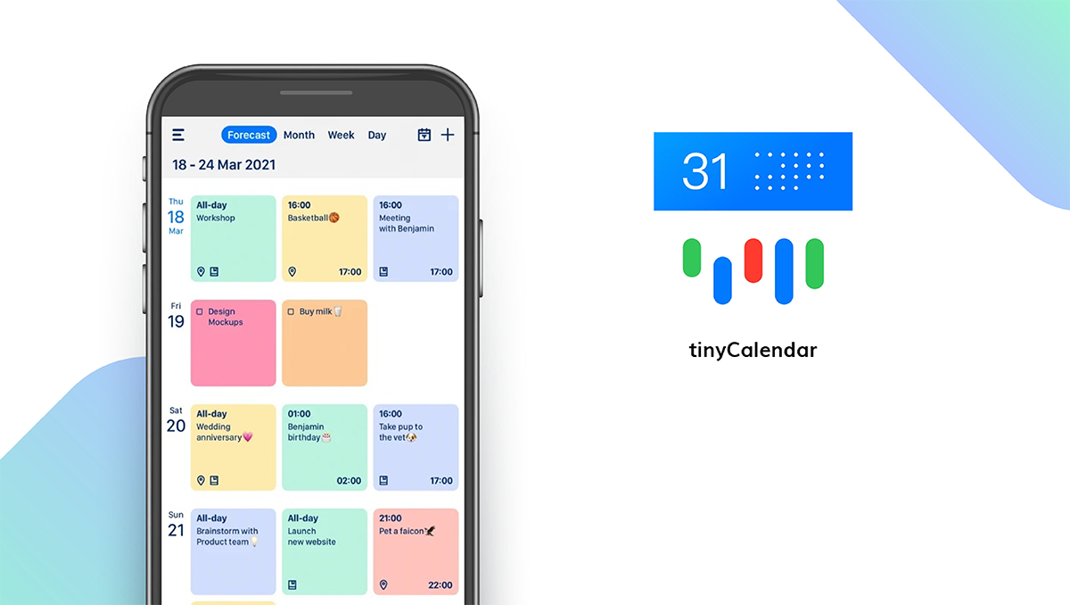 tinyCalendar App feature