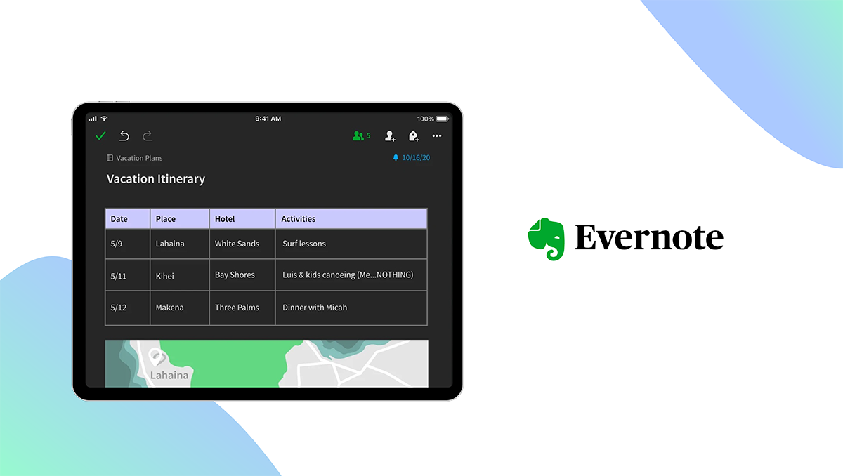 Evernote App feature