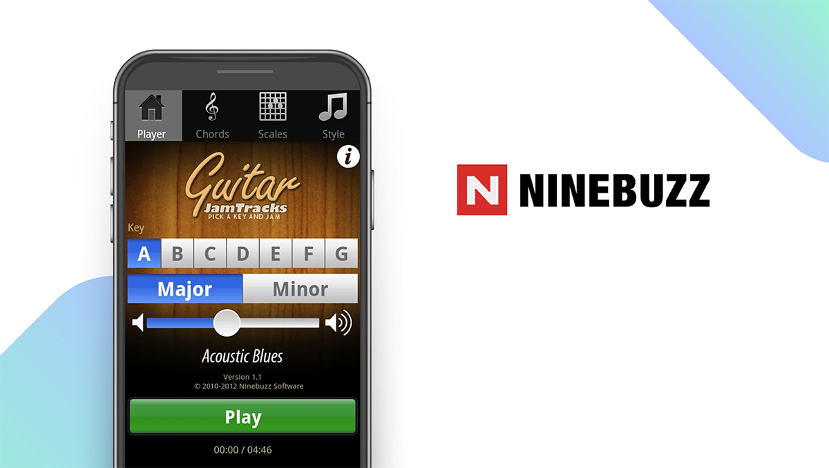 Guitar Jam Tracks App feature