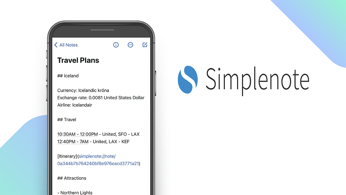 Simplenote App feature