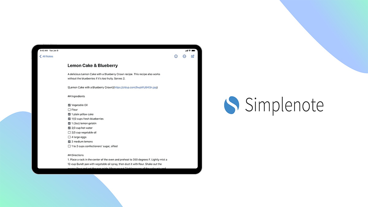 Simplenote App feature