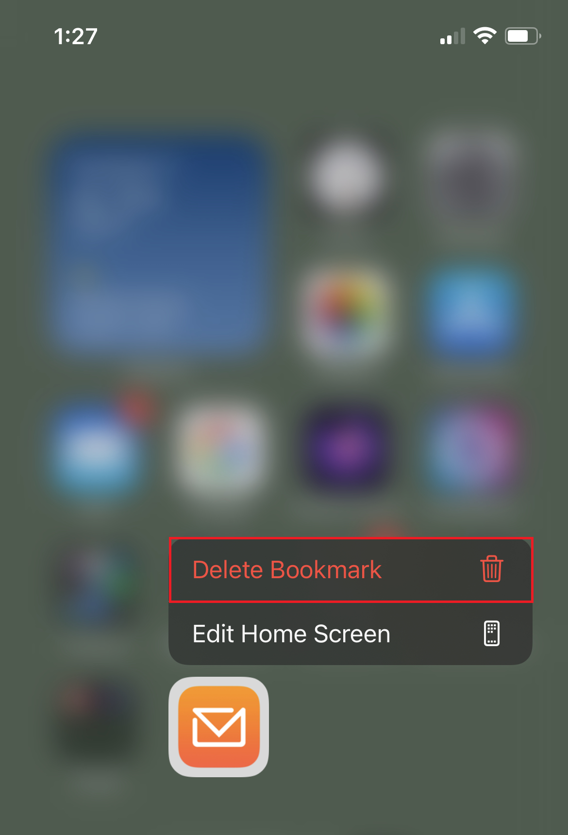 Delete Bookmark Menu