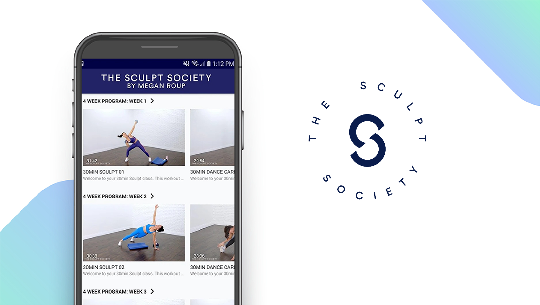 The Sculpt Society App feature