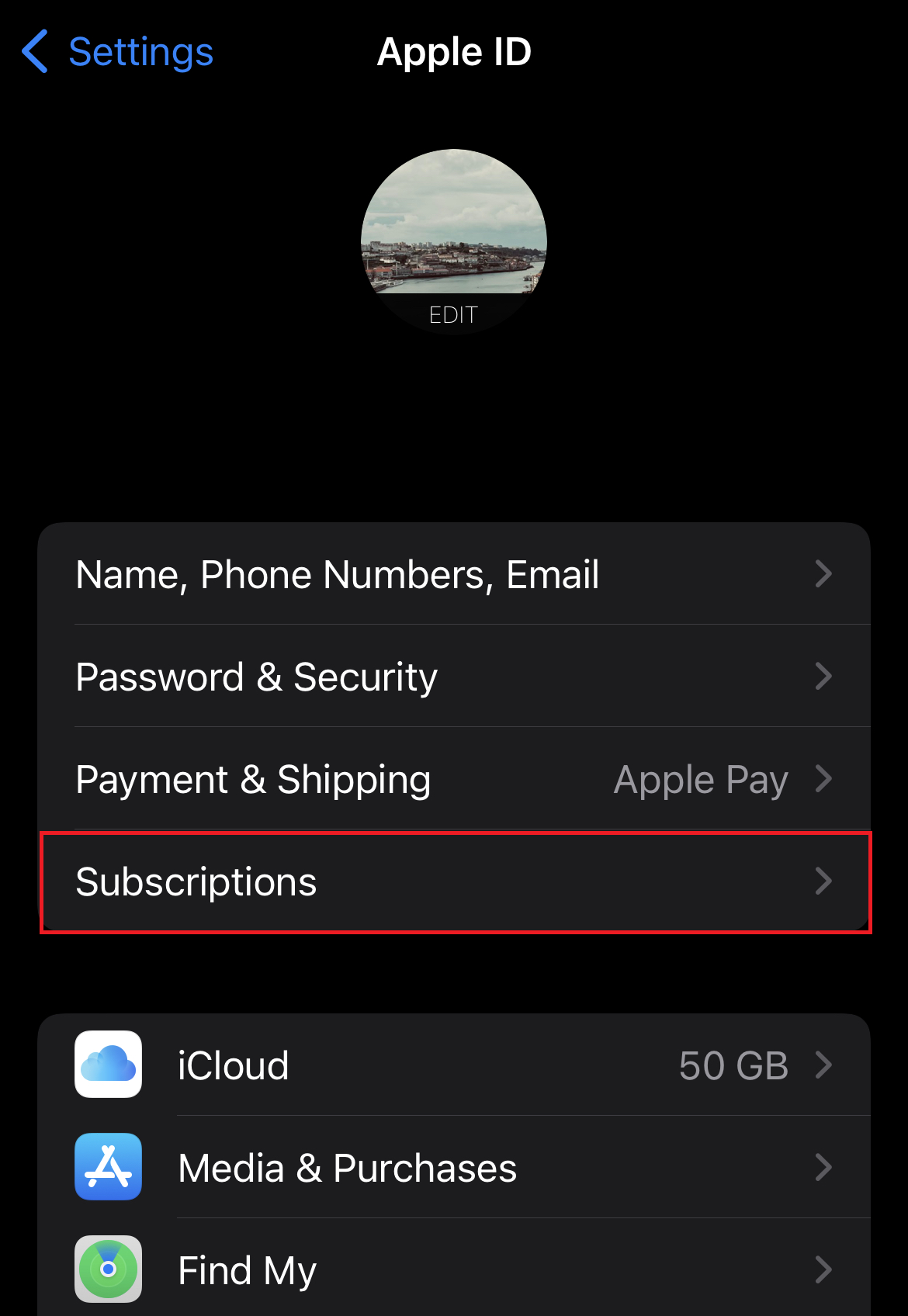 appleid subscriptions