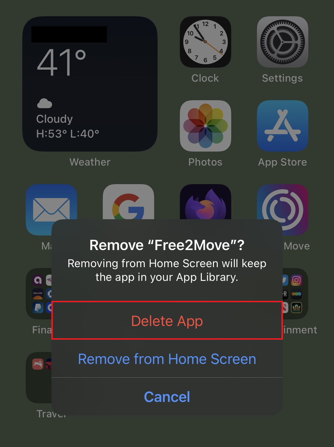 delete apps ios 14