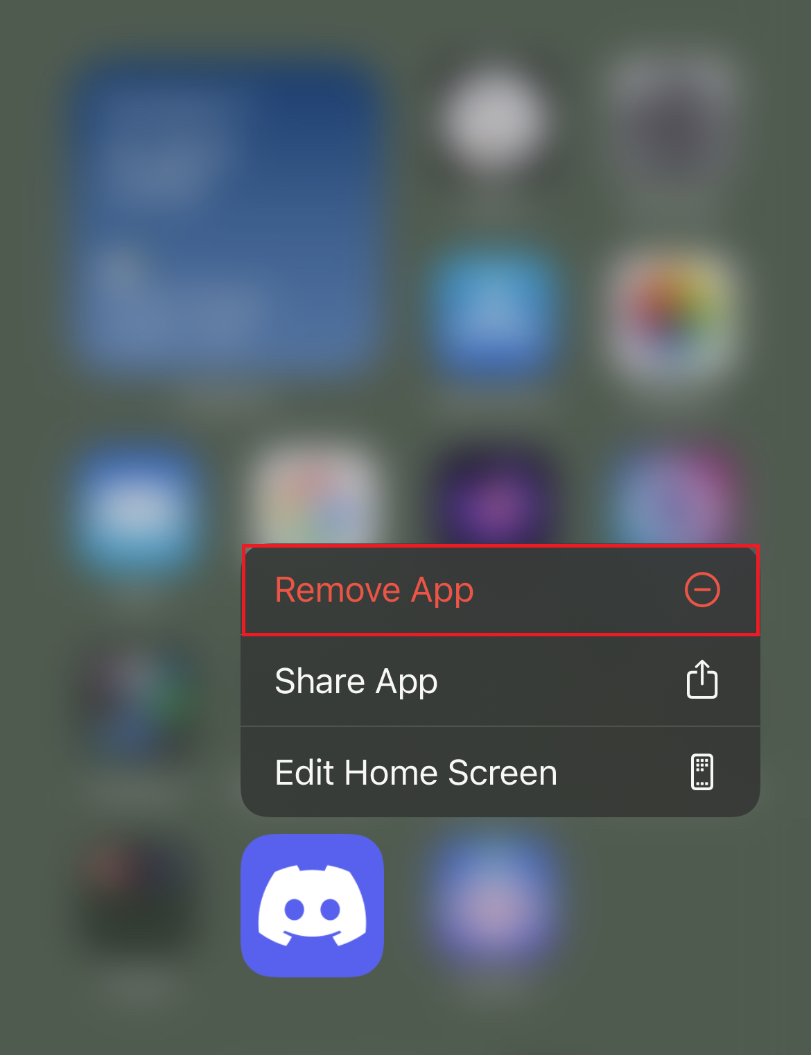 remove app from home