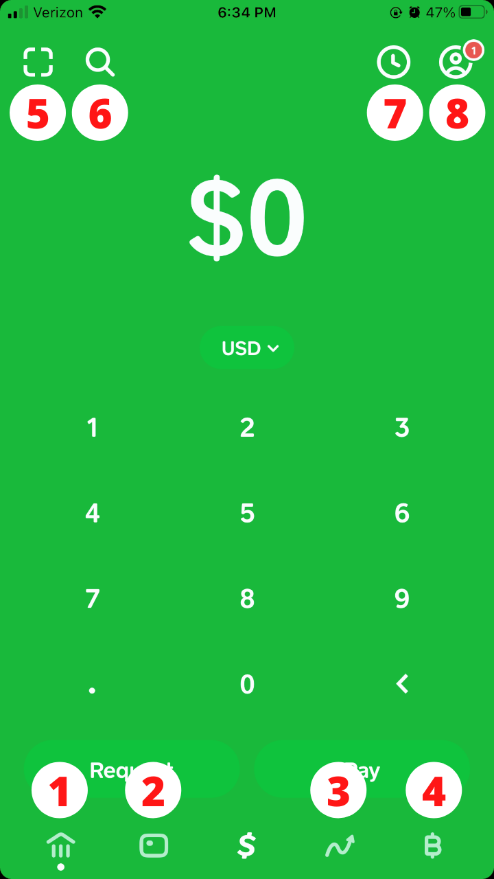 sections of the CashApp