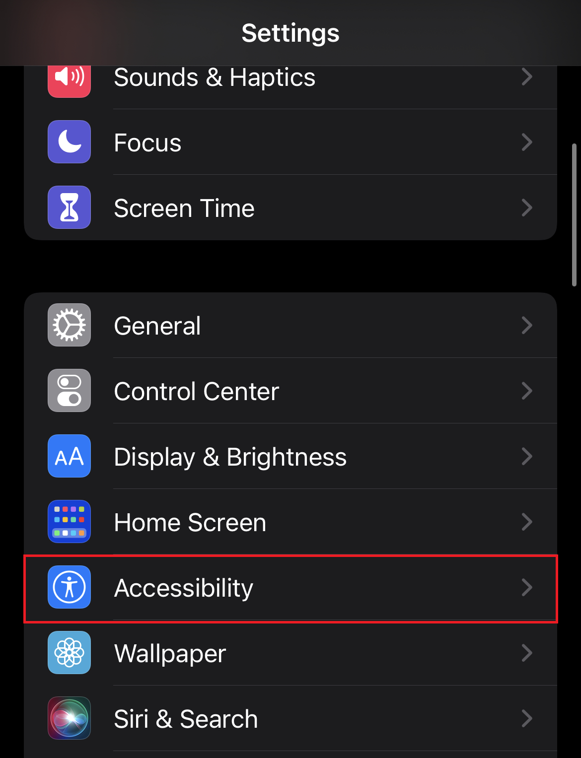 accessibility settings