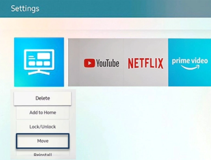 move apps samsung smart tv